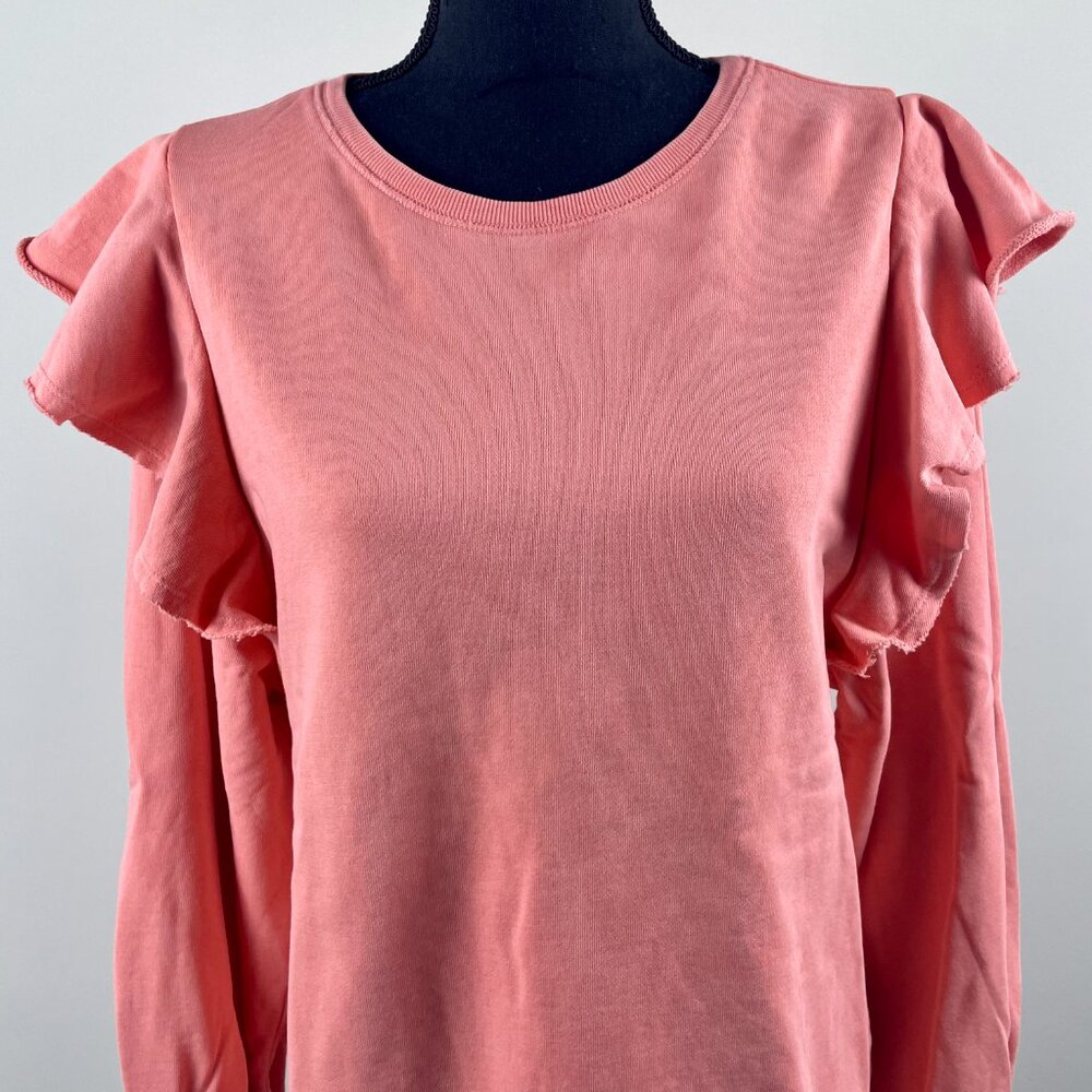 Universal Thread Good Co. Coral Ruffle sweatshirt Size M - Picture 6 of 9